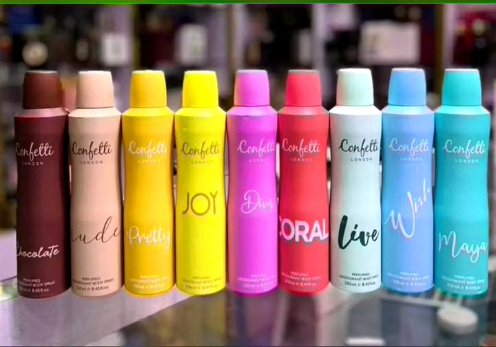 Confetti body spray